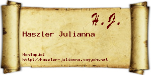 Haszler Julianna névjegykártya
